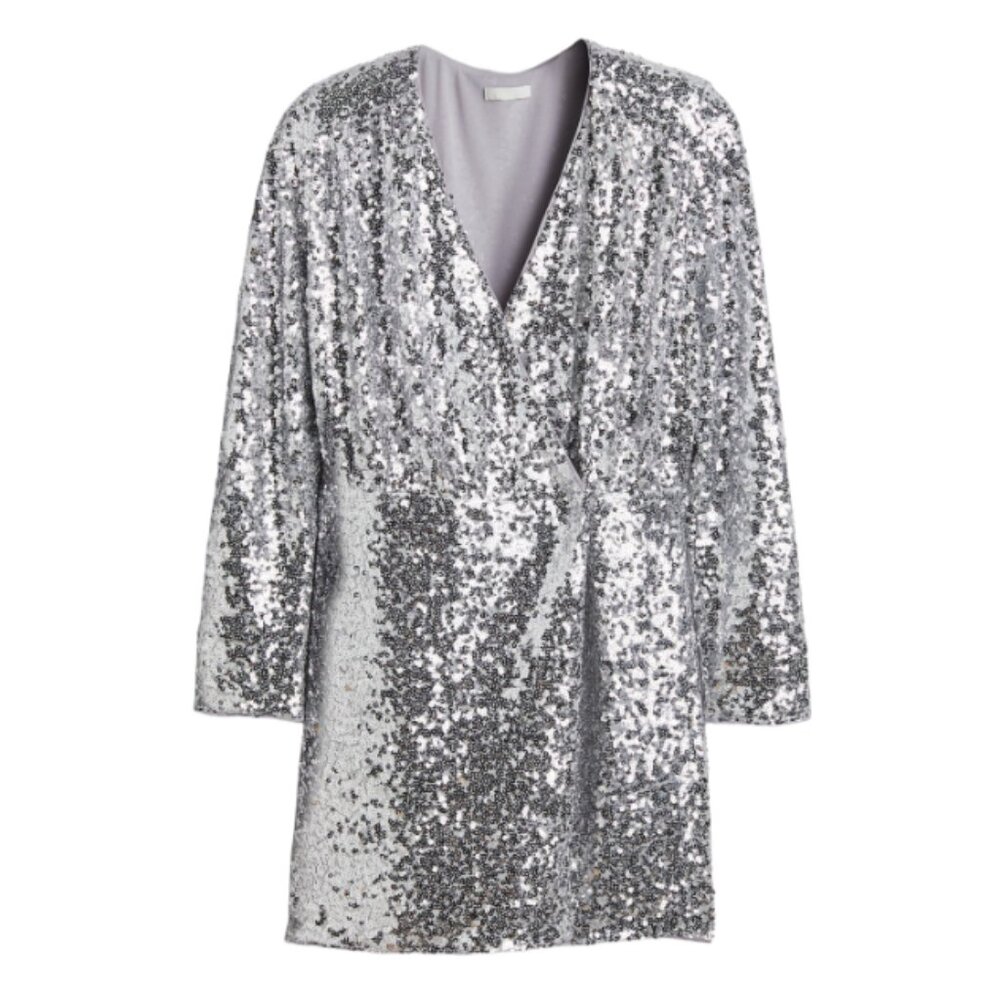 H&M Sequined Wrap Dress, Size XL